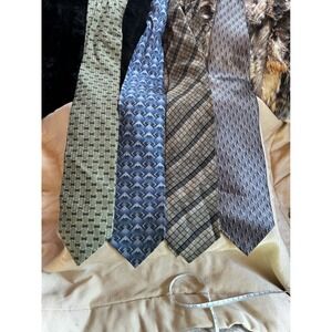 Como Collezione Silk Tie Lot 4 Mens Geometric Abstract‎ Vintage Bundle Italian